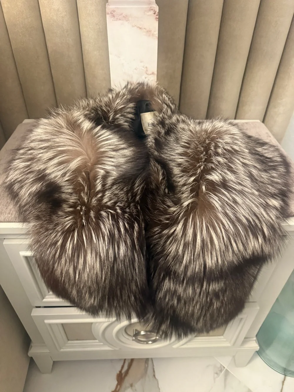 Silver fox fur stole shawl by EMBA
